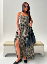 Cartmel Check Maxi Dress Black / Cream Tall
