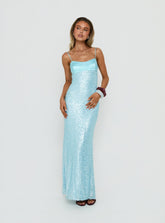 Every Lifetime Sequin Maxi Dress Baby Blue