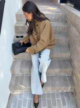 Sandria Cropped Trench Coat Beige
