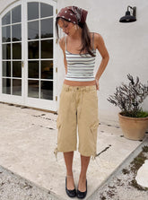 Apres Tie Waist Jorts Stone