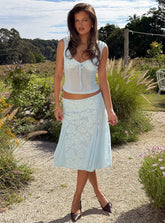 Quani Lace Midi Skirt Blue