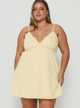 Lunya Mini Dress Lemon Curve