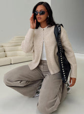 Lexene Zip Through Jumper Oat