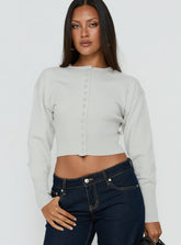 Emerina Cinched Button Down Cardigan Grey