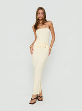 Signature Move Strapless Maxi Dress Butter Yellow