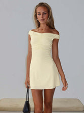 Keera Off Shoulder Ruched Mini Dress Butter
