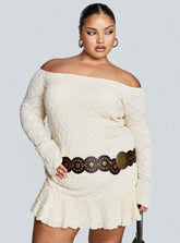 Vancesca Off Shoulder Long Sleeve Mini Dress Curve