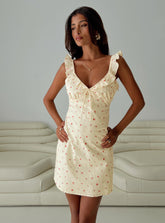 Tattoo Kisses Frill Mini Dress Floral