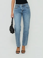 Fedela Mid Rise Straight Jeans Light Vintage Blue