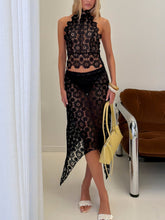 Trophy Sheer Midi Skirt Black