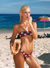 Calbira Cheeky Bikini Bottoms Red / Blue Polka Dot