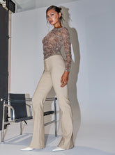 Kinkirk Flared Pants Taupe Petite