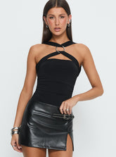 Destanee Ring Detail Bodysuit Black