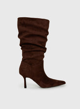 Such A Charmer Faux Suede Scrunch Boot Chocolate
