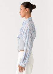 Accelerate Waistband Shirt - Blue Check