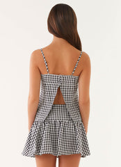 Bellamy Mini Skirt - Black Gingham