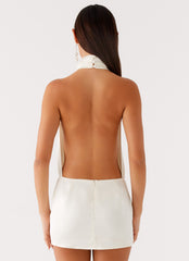 Birdie Halterneck Mini Dress - Ivory