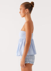 Cassie Tube Top - Blue