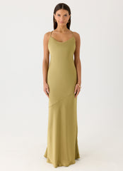 Darius Maxi Dress - Green Olive