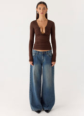 Francis Long Sleeve Top - Chocolate
