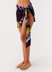 Golden Blaze Sarong - Dark Floral