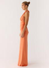 Ilaria Halter Maxi Dress - Apricot