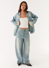 Maxwell Baggy Denim Jeans - Washed Blue