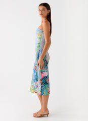 Niko Strapless Midi Dress - Spring Garden