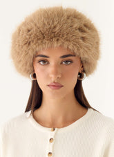 North Pole Faux Fur Headband - Cream