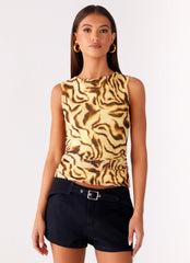 On read Tank Top - Yellow Zebra