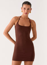 Palm Beach Mini Dress - Chocolate