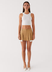 Tegan Cargo Mini Skirt - Tan
