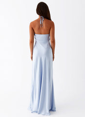 Noir Symphony Maxi Dress - Ice Blue