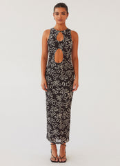 All Eyes On Me Maxi Dress - Petal Gloom