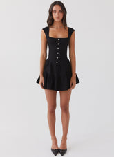Isabella Denim Bustier Dress - Black