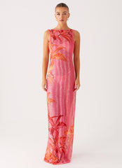 Sorella Maxi Dress - Tropical Pink Print