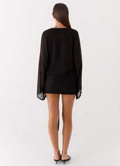 Sorrel Long Sleeve Mini Dress - Black