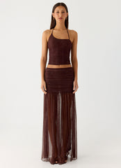 Sparkling Night Maxi Skirt - Chocolate