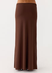 Sweet Sky Beaded Maxi Skirt - Chocolate