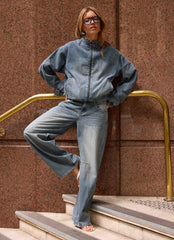 Waylon Low Rise Denim Jeans - Mid Wash Blue