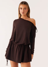 Zinnia Mini Dress - Chocolate