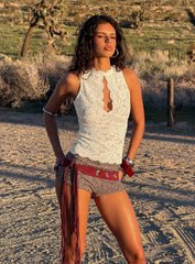 Quinbie Lace Sleeveless Top Cream