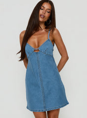 Arwen Denim Mini Dress Light Blue Wash