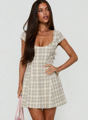 Bowee Fit And Flare Mini Dress Check