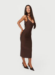 Justina Bandage Midi Dress Brown