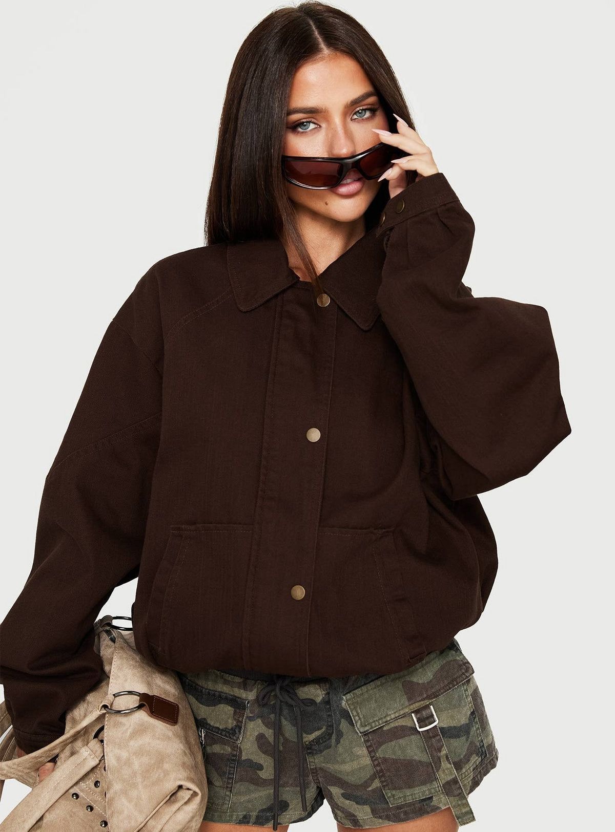 Jaxton Lightweight Denim Jacket Washed Brown