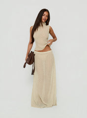 Ford Maxi Skirt Butter / Chocolate Polka Dot