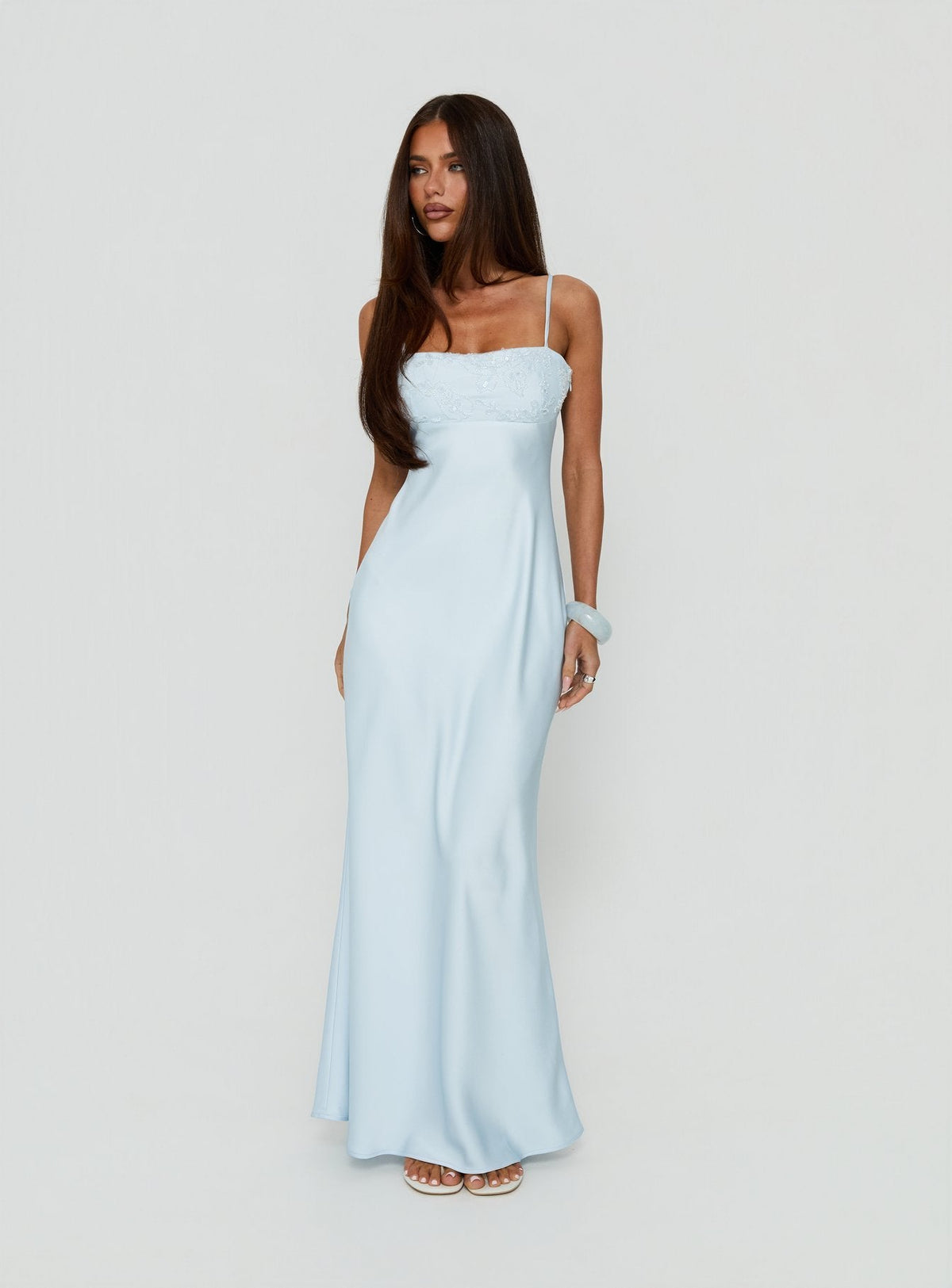 Engracia Sequin Maxi Dress Ice Blue