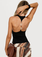 Harlene Back Detail Top Black