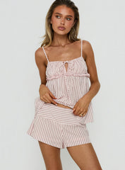 Terza Foldover Micro Shorts Pink Stripe